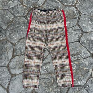 NWT! Size 10 Free People Multicolor Plaid Straight Leg Pants
